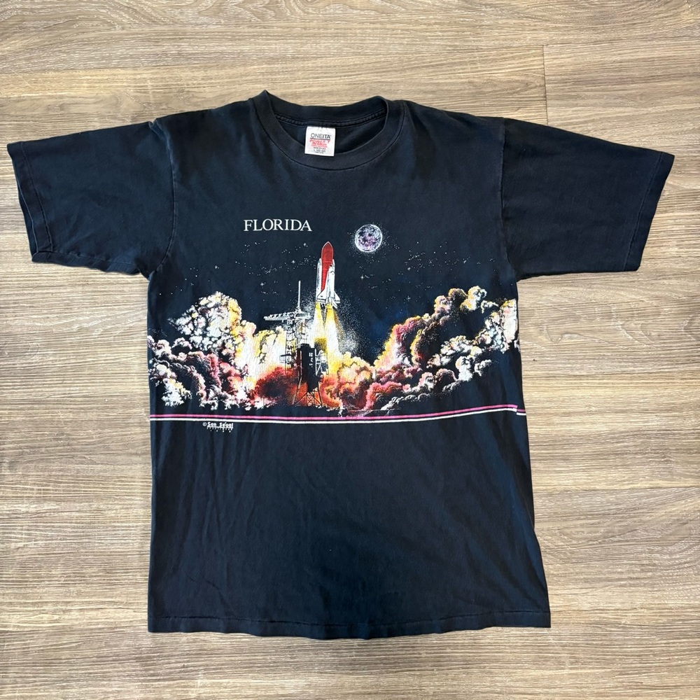 Vintage Florida Black Graphic T-Shirt Size Large
